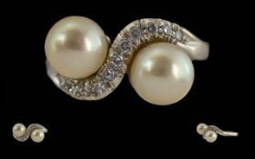 Ladies 18ct White Gold Pearl / Diamond S