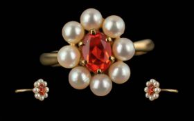Ladies Pleasing 9ct Gold Fire Opal and P