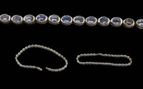 9ct White Gold Gem Set Bracelet, Fully H