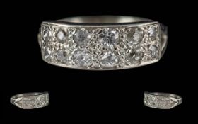 18ct White Gold Diamond Ring, Set With T