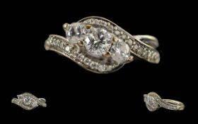 Ladies 18ct White Gold Diamond Set Dress