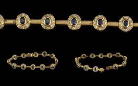 Ladies Pleasing 18ct Gold Sapphire and D