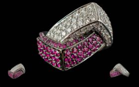 Ladies Modern Designed 18ct White Gold D