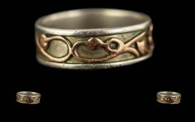 Clogau Signed 9ct Gold and Silver Band R