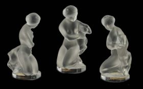 Lalique Paris Vintage Moulded Crystal Figure, Leda Swan Mythological Crystal Figure.