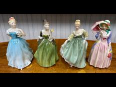 Four Royal Doulton Ladies, 'Fair Lady' HN2193, 'Fleur' HN2368, 'Enchantment' HN 2176,