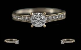 Ladies Pleasing 18ct Gold Diamond Set Ring. Full Hallmark to Shank.