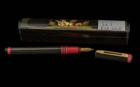 Waterman Fountain Pen, In Black and Red Colour way. Number ' M '.