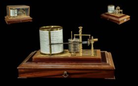 A Cased Barograph - A Scientific Instrument For Recording Atmospheric Pressure. With Fitted Drawer.