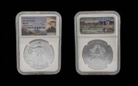 United States of America Numismatic First Release 1 oz Fine Silver One Dollar / Eagle - Date 2015.