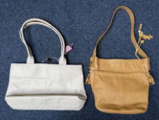 Two Radley Bags, comprising a tan shoulder bag with single strap,