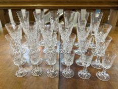 Collection Of Waterford Cut Crystal Glasses - To Include 6 x Champagne Flutes, 6 x Sherry Glasses,