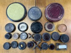 Mixed Lot of 22 Various Sized Oriental Wood Vase Stands.