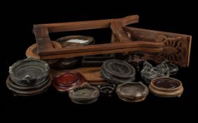 Sixteen Miscellaneous Oriental Hardwood Vase Stands and Racks.