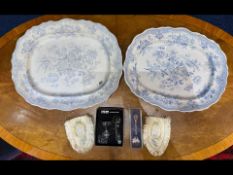 Small Miscellaneous Collection, comprising two large blue and white platters,