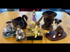 Small Collection Of Pottery - To Include Nadal Figures Of Sitting Children,