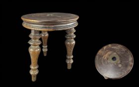 Three Legged Milking Stool, made from the wood of the flagship Foudroyant,