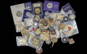 Collection of Commemorative Coins, includes 50p and silver coins, Winston Churchill coins,