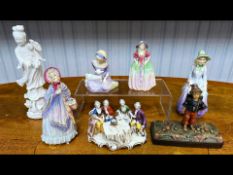 Six Pottery & Porcelain Figures, comprising Doulton 'The Little Mistress' No.