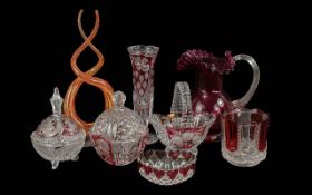 Box of Ruby Glass Items, to include an 8