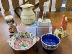Box of Collectible Porcelain & Pottery, to include Carlton Ware sugar sifter,
