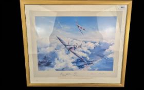 Robert Taylor Spitfire Signed Print. Pencil signed by artist. Mounted, framed and glazed.