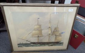 A fine antique pair of glazed and framed hand coloured chromolithograph prints of welsh origin,