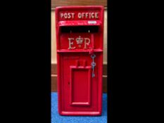 Large Red Metal ER Post Box, new with key. Measures 23