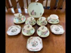 Windsor 'Pink Lady' Antique Tea Set, comprising four cups, saucers,