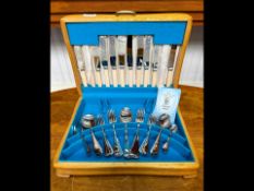 Canteen of Cutlery by Ashberry of Sheffield, cream handles, in fitted case.