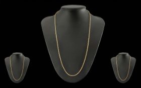 Ladies Pleasing 9ct Gold Rope Twist Chain. Marked 9ct. Excellent Warm Coloured Gold.