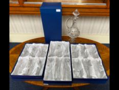 A Collection Of Boxed Crystal - To Include Wine Claret Jug, 6 Wine Glasses,