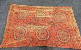 Suzani a Large Central Asian Antique Uzbekistan-kazakhstan tribal embroidered traditional brides