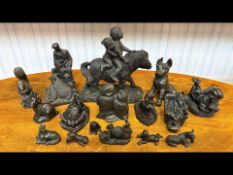 A Collection of Bronzed Effect Sculptures, to include Heredities, Della Poer Sculptures,