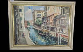 Gino Scarpa (1924-2022) Large Signed & Framed Oil on Canvas.