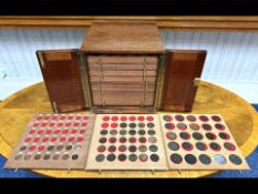 Collector's Cabinet with Coins dating back to 18th Century.
