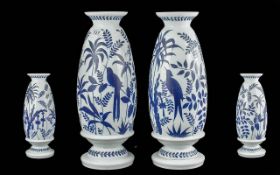 A Fine Large Pair of French Opaline Glas