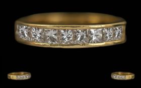 Ladies 18ct Gold Diamond Set Channel Set