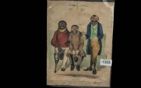 A rare hand coloured antique character p
