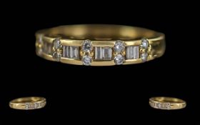 Ladies 18ct Gold Baguette / Brilliant Cu