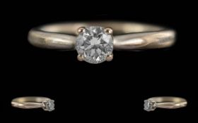 Ladies 18ct White Gold Diamond Solitaire