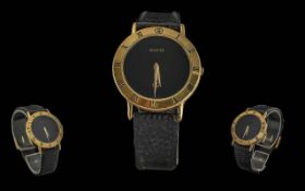Gucci 3000M Ladies Gold on Steel Quartz