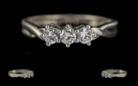 Ladies Pleasing 18ct White Gold 3 Stone