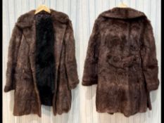 Ladies Dark Brown Fur Coat, with collar