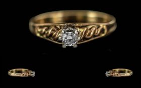Ladies 18ct Gold Single Stone Diamond Se