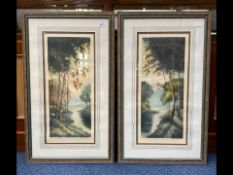 Two Large Decorative Watercolours - Earl