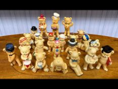 A Large Collection Of Danbury Mint Miniature Teddy Bears - In Playful Positions. All In Good