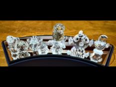 Seven Swarovski Boxed Figures, to include an owl, a seal, a chick, a turtle, a duck, a parrot and