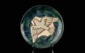 Moorcroft Year Plate Ltd & Numbered Edition - Date 1993. Dove Design. Designer Sally Tuffin.