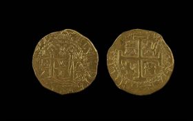 New World Gold & Escudos 'Doubloon' Philip III 1598-1621, likely Mint Lima, Peru, or poss. Mexico